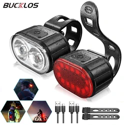 BUCKLOS-Bike Luzes dianteiras e traseiras, lâmpada de bicicleta, luz LED ciclismo, lanterna, lanterna traseira, lanterna