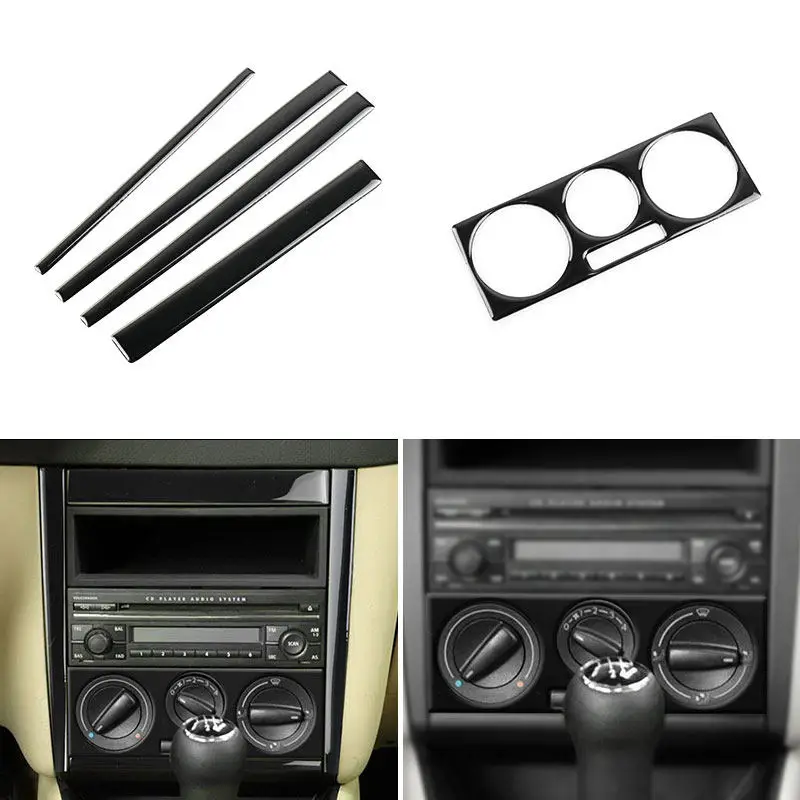 Car Accessories Center Control Cover Air Conditioner Radio Panel Trim For VW Golf 4 Jetta Bora Mk4 R32 Gti 1999-2004 Piano Black