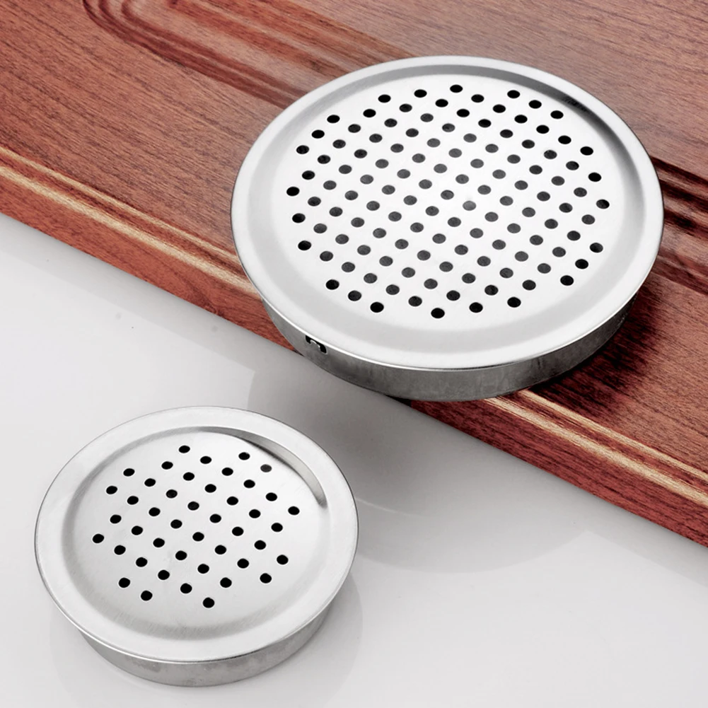 4pcs Stainless Steel Air Vent Grille Cabinets Air Grilles Wardrobe Ventilation Hole Breathable Vent Covers Wall Exhaust Cover