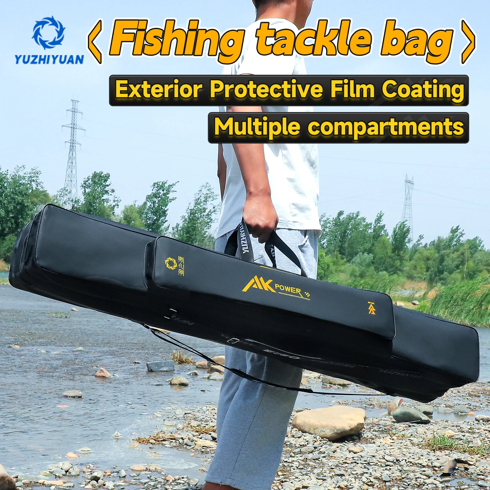 

Fishing Rod Case, Fly Fishing Rod Bag, Multifunctional Fishing Gear Pouch with Cover, Ideal for Outdoor Fishing, Easy to Carry