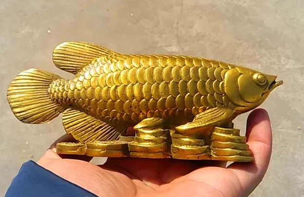 

Pure boat copper golden dragon fish surplus every year Money Fish Home Feng Shui Crafts Car decorations and ornaments