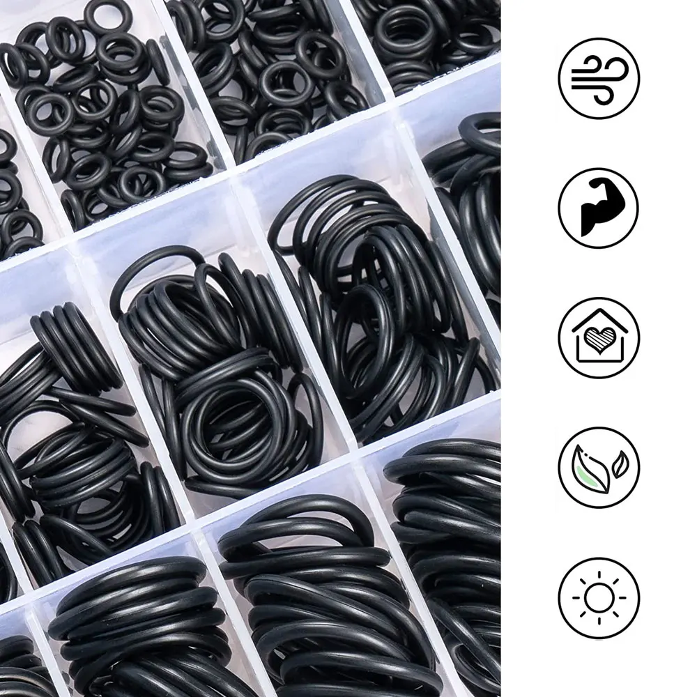 

740pcs 24Sizes Boxed Nitrile Rubber O-ring Kit NBR Seal Gasket Oring for Car Auto Vehicle Repair Oil Resistant O Ring Set