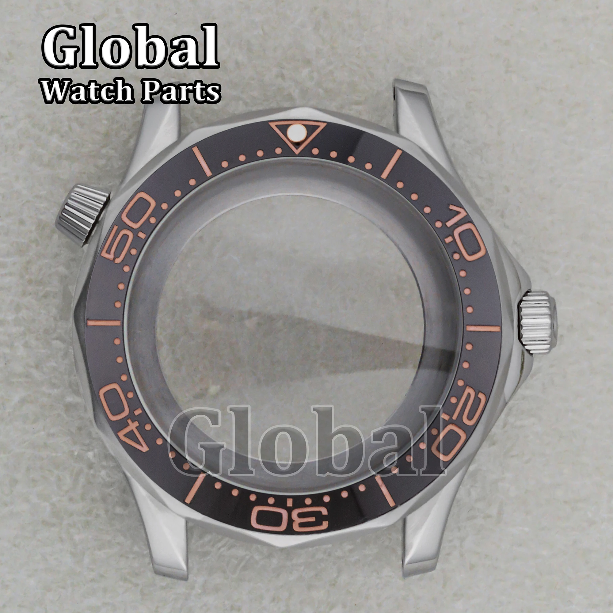 High Quality 41mm Stainless Steel Watch Case for Seamaster Glass Bottom 10ATM Waterproof Fit NH35/NH36 Mechanical Movement