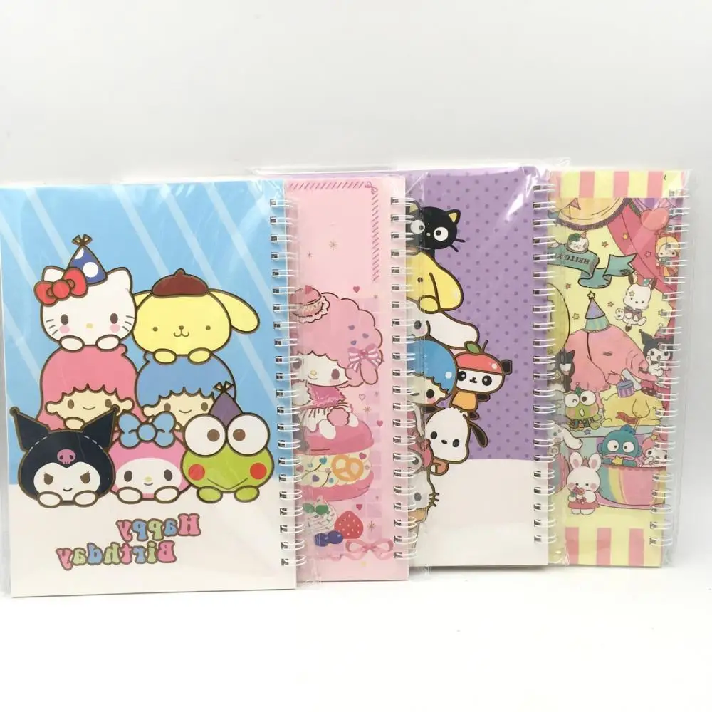 Cartoon Miniso Sanrios Stationery Hello Kitty Kuromi My Melody Kawaii Cute Student Notebook Children Handbook Notepad Kids Gift