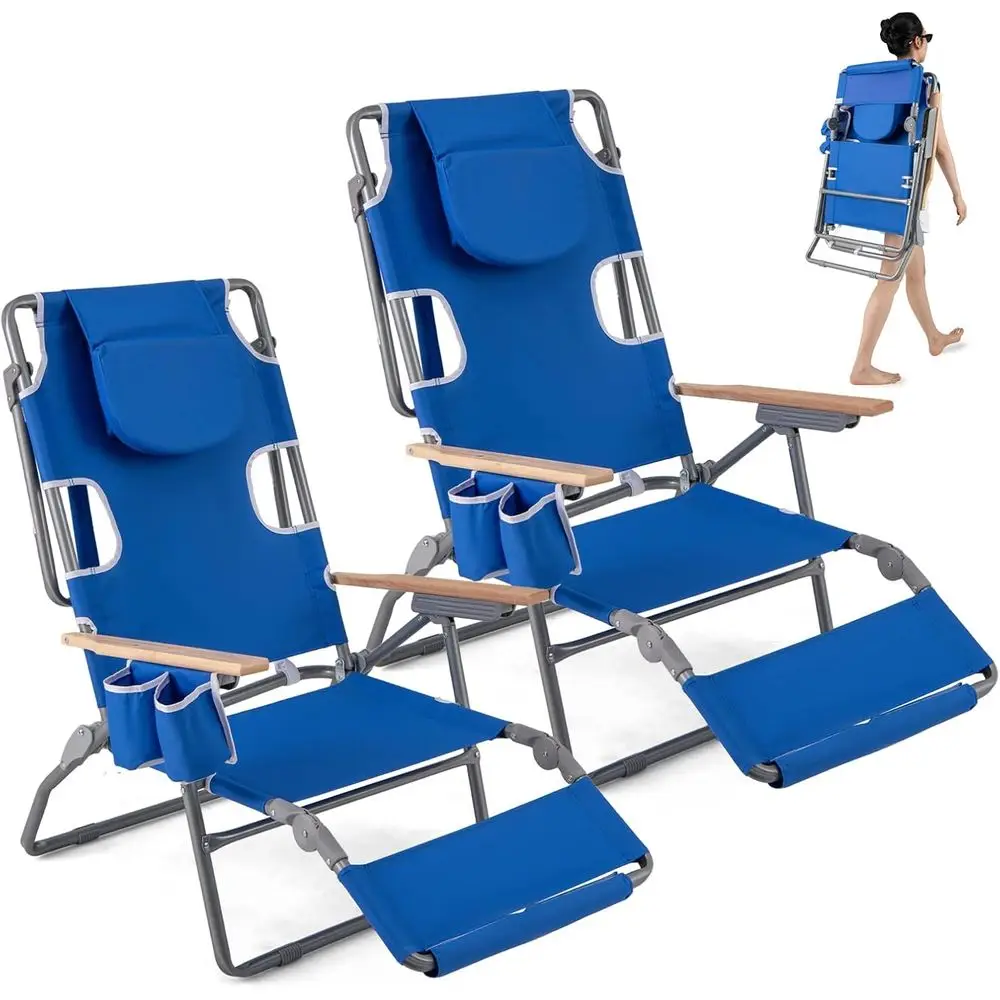 

Складной шезлонг 3-в-1 с отверстиями для лица и подлокотников, подлокотниками и подстаканниками, грузоподъемностью 330 фунтов, идеально подходит для улицы, патио, пыли