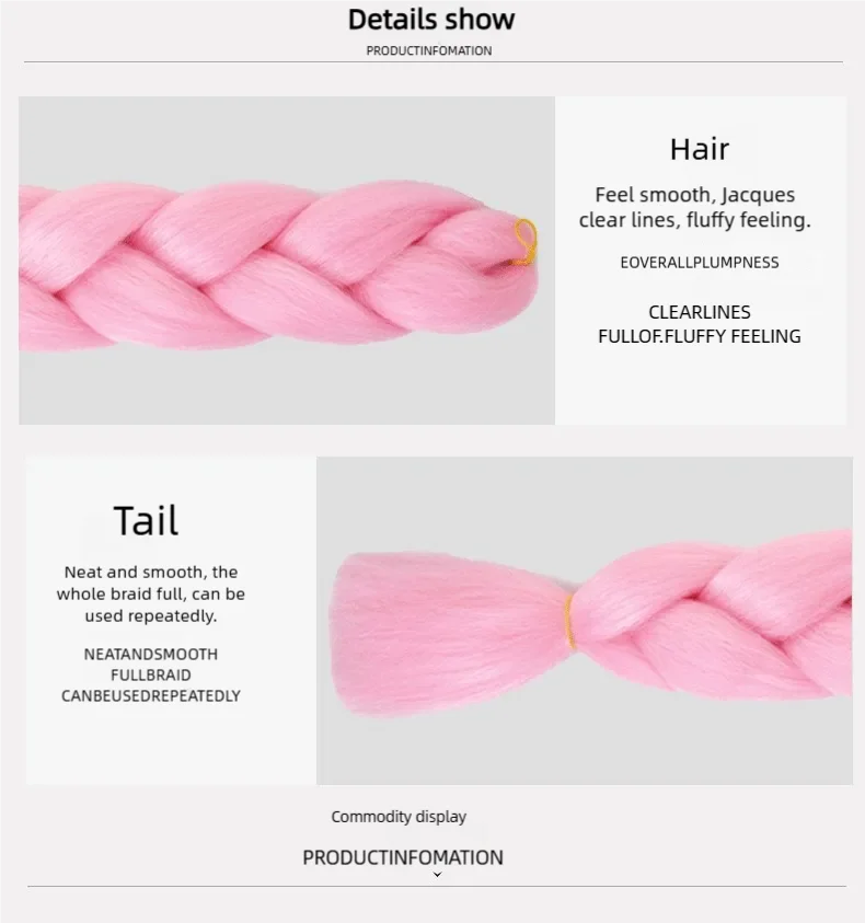 Ombre Braiding HairUne variété de longueurs et de couleurs, Haute température, Crochet synthétique, Twist Rainbow Hair, Trend Way for Women