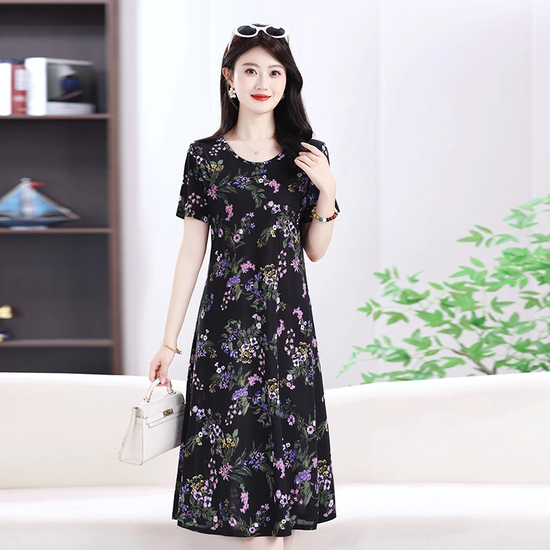 

Женское домашнее многоцветное платье, лето 2029, пижамы в стиле ретро, большие размеры, одежда с короткими рукавами и принтом растительных чернил