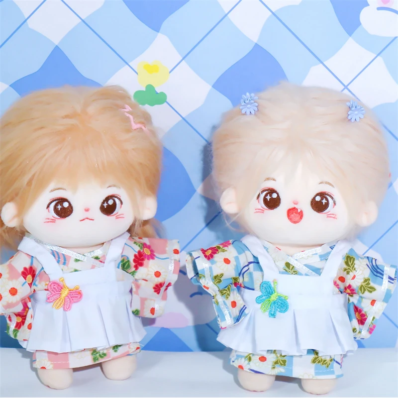 Handmade 4pc 15/20/40cm No Attribute Doll Clothes Plush Dolls Outfit Antique Maid Suit Hanfu Headband Shoes Apron Cos Suit