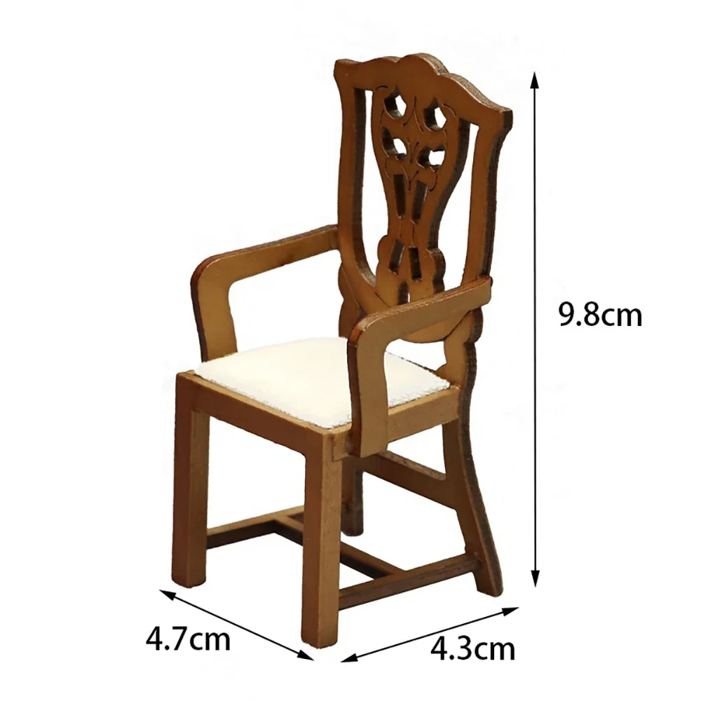 1 stks 1/12 Poppenhuis Miniatuur Accessoires Mini Vintage Fauteuil Meubels Stoel Speelgoed voor Poppenhuis Decoratie ob11