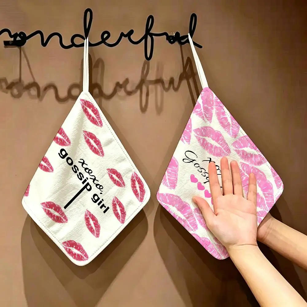 Classic TV Series Gossip Girls Hanging Style Hand Wiping Towel, Polyester Cotton, Anti-fade for Indoor Kitchen Living Room