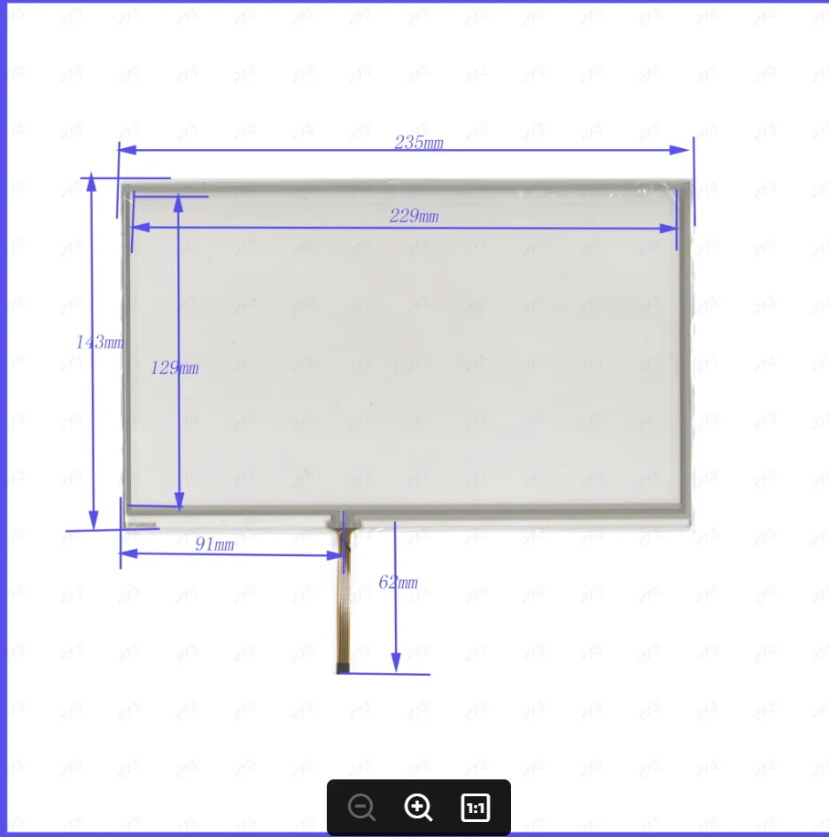 ZhiYuSun TP1M0148 235mm*143mm 10.1inch 4-wire resistive touch panel for Car DVD, 235*143 GPS Navigator screen  glass