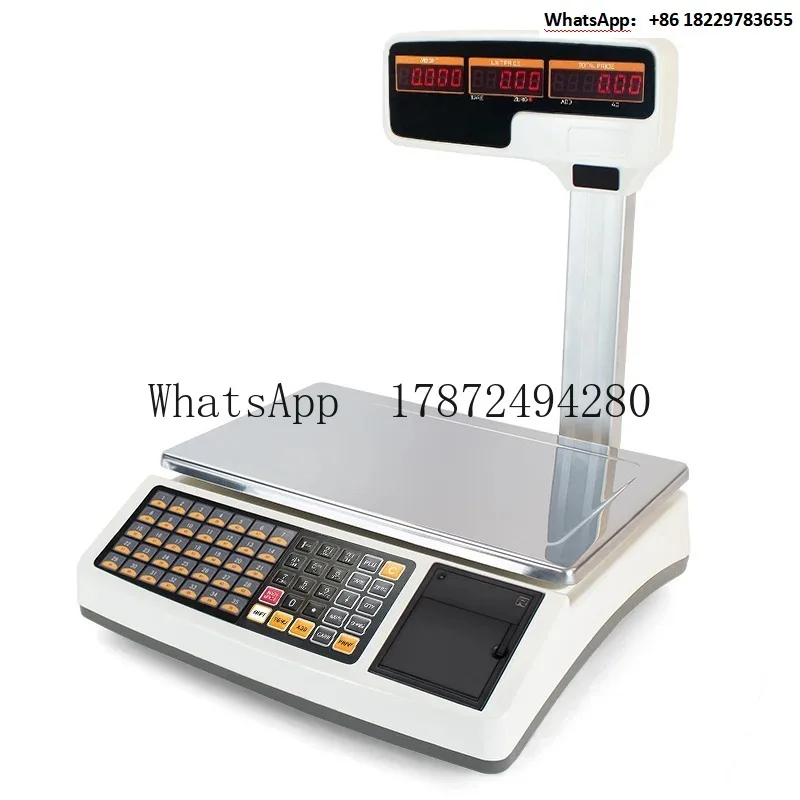 10g-30kg Barcode Label Printing Scales Retail Shop Cash Register Price Computing Scale Electronic for Fruits Supermarket