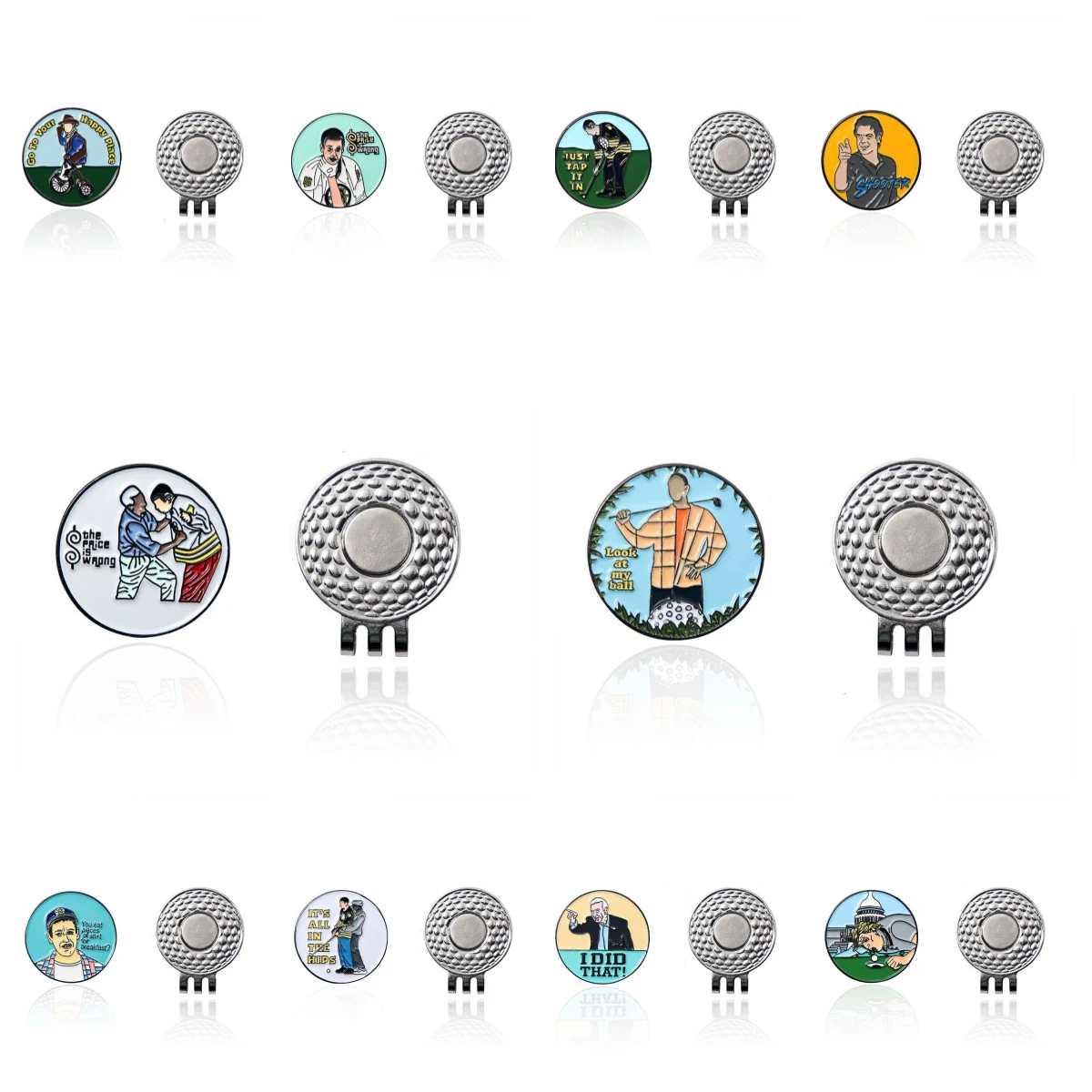 Golf Ball Mark with Magnetic Golf Hat Clip Marker US White Flower Golf Marker Training Aids For Boys Girl Kids Golfer Gift