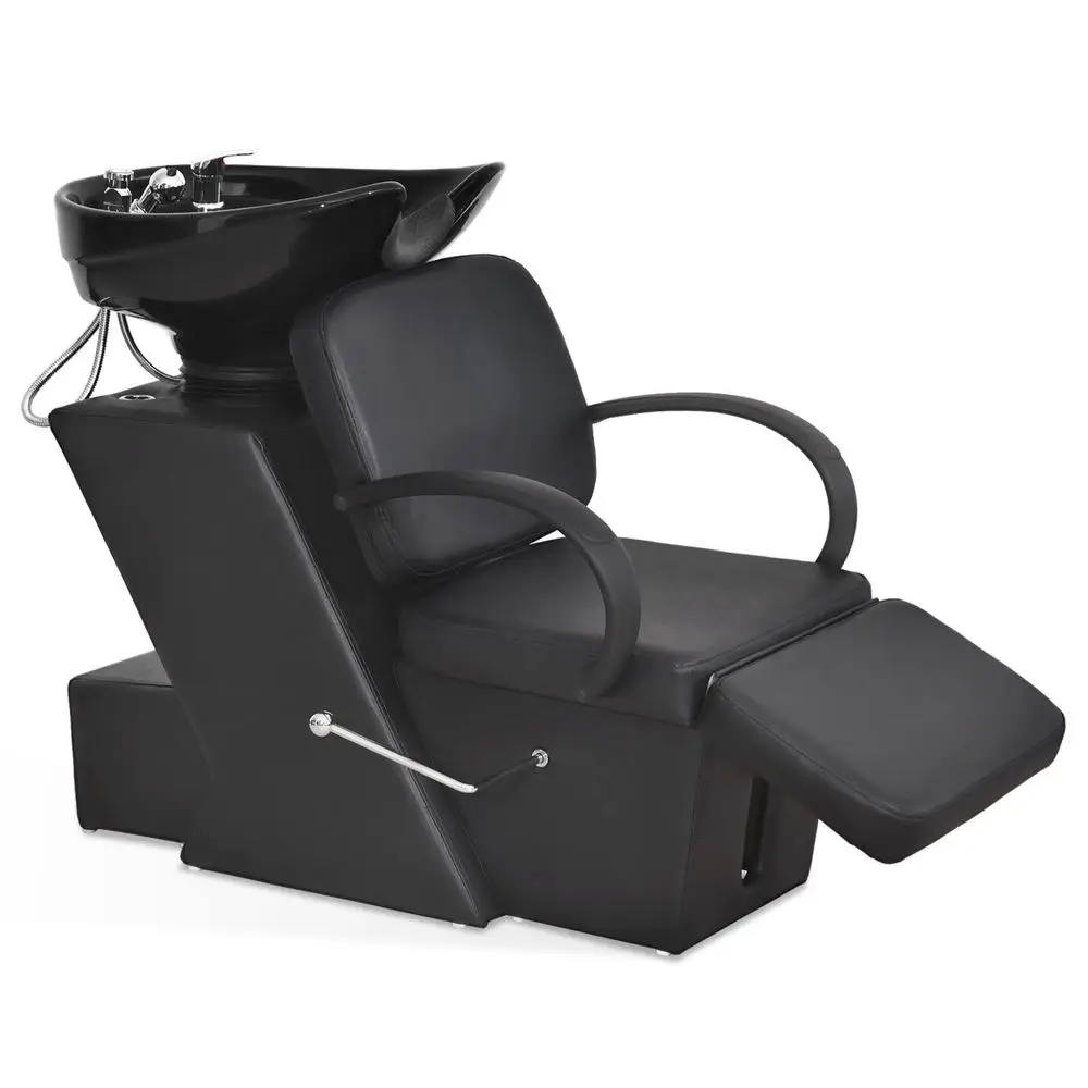 

Ceramic Bowl Shampoo Chair, Adjustable Backwash Sink, Hair Stylist Barber Chairs for Salon Beauty Spa Tattoo Unit Station 9051