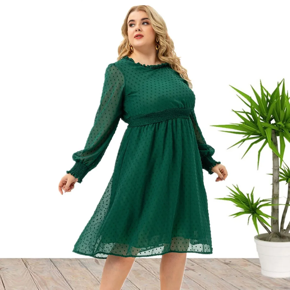 

Plus Size Long Sleeve Midi Dresses For women Wholesale China