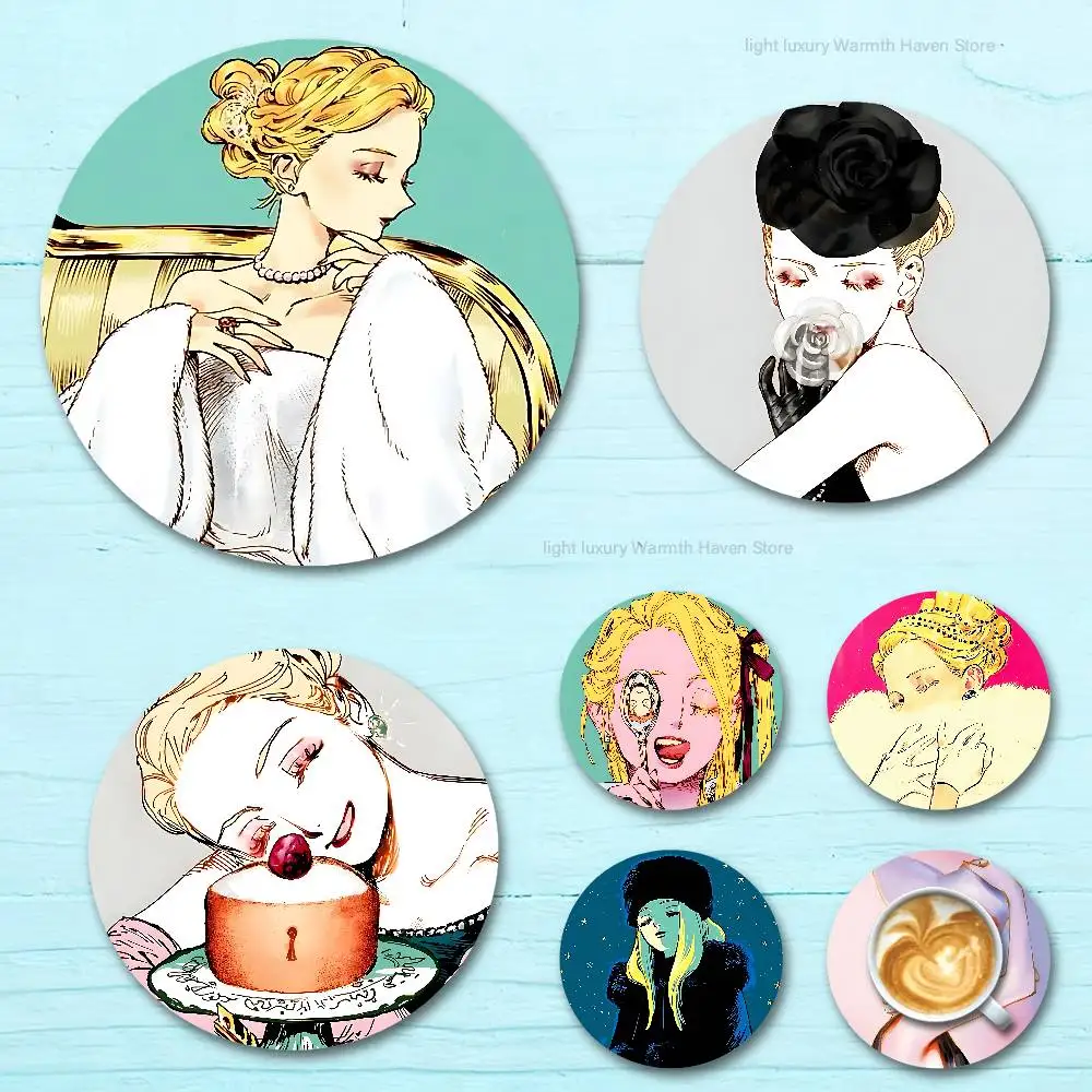 

Manga V-Veil Emma Wooden Coasters 10cm Round Cosplay Fans Collect Friends Gifts