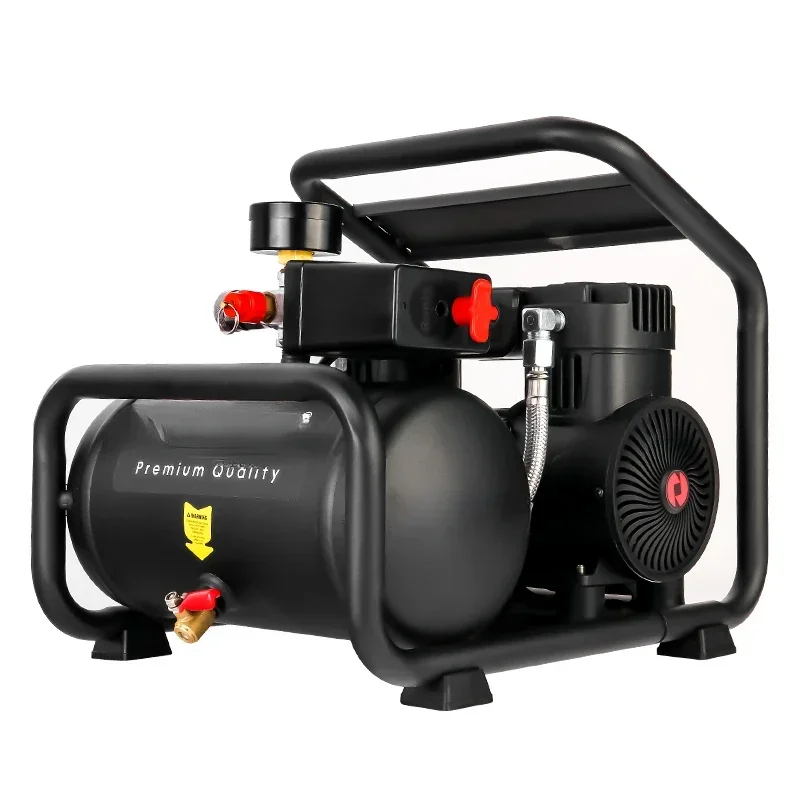 Hot sales New Design Oil-Free Air Compressor 110v 220v Twin Stack Cast Iron 1.1HP 6L Portable Silent Air Compressor Supplier