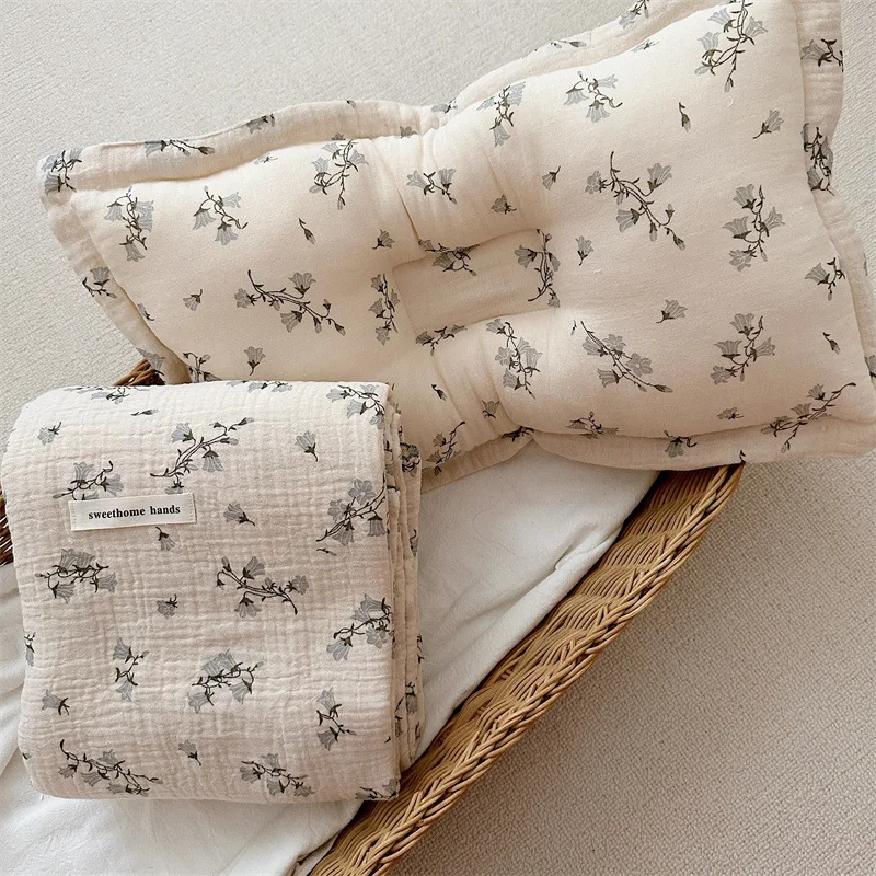 Muslin Swaddle Blankets Summer Newborn Baby Blanket For Boys Girls 4 Layer Cotton Fringe Infant Receiving Blanket Bed Crib Quilt