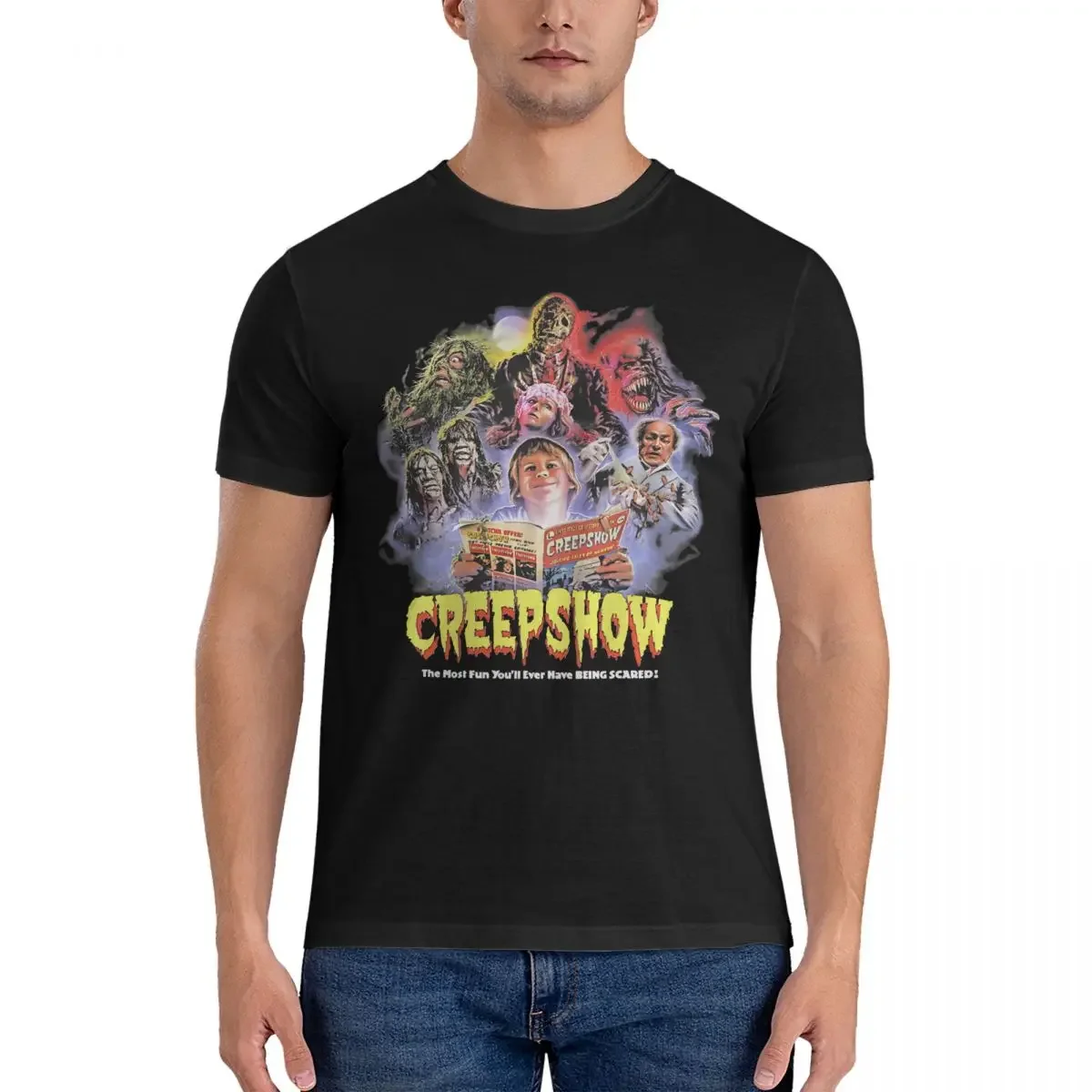 Thriller T-Shirts Men Creepshow Novelty Cotton Tees O Neck Short Sleeve T Shirts Classic Clothing