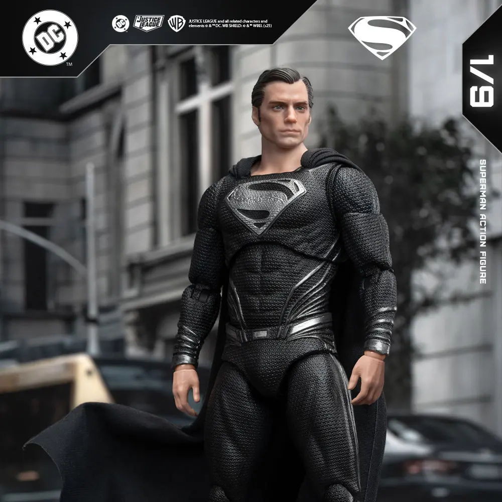 Fondjoy DC Schwarze Superman-Figur im Maßstab 1/9, Sammlermodell-Statue, DC Superhelden-Actionfigur, Spielzeug, Schreibtischdekoration, Geschenk für