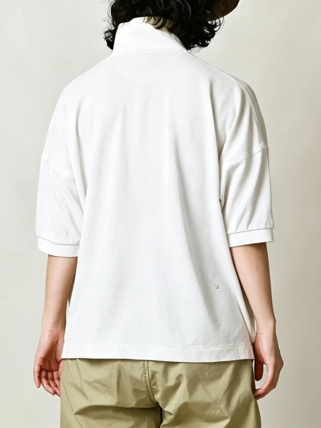 Summer 2026 Casual Style Breathable Cotton  Shirt Women's Loose Fit Short Sleeve Embroidered Flip Collar T-Shirt