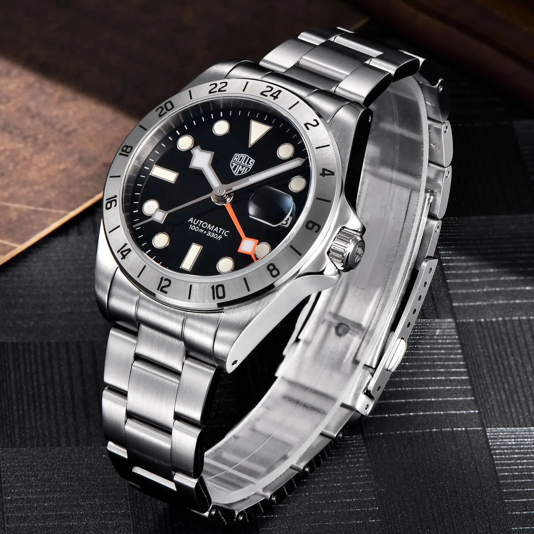 2024 New Rollstimi Retro BBPRO GMT Men\'s Watches Business NH35A Movt Mechanical WristWatach Men Luxury Automatic Watch For Men