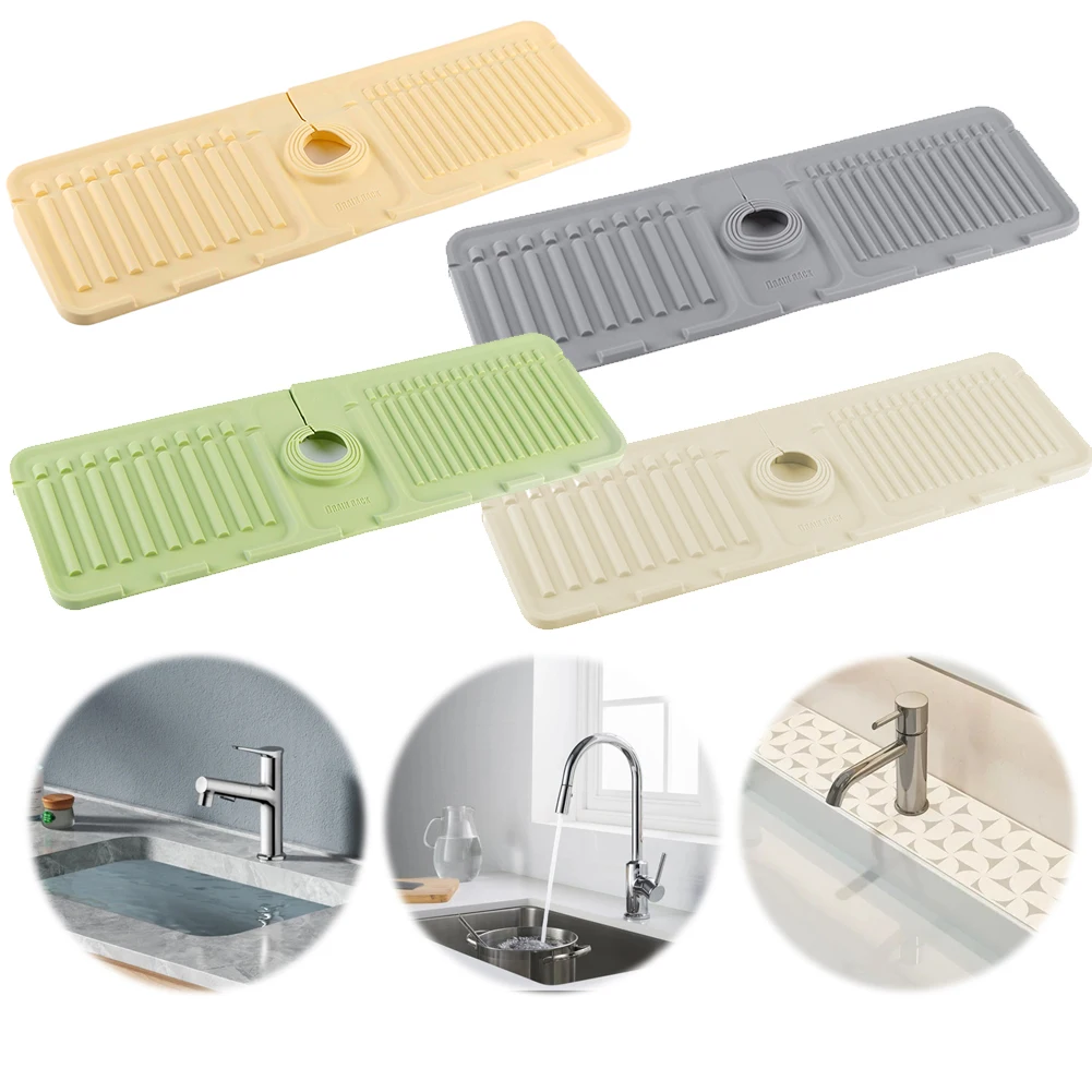 

Силиконовый лоток для капель, быстросохнущий коврик для улавливания воды, многоцелевой дренажный коврик для крана, сушильный коврик для кухни, ванной комнаты