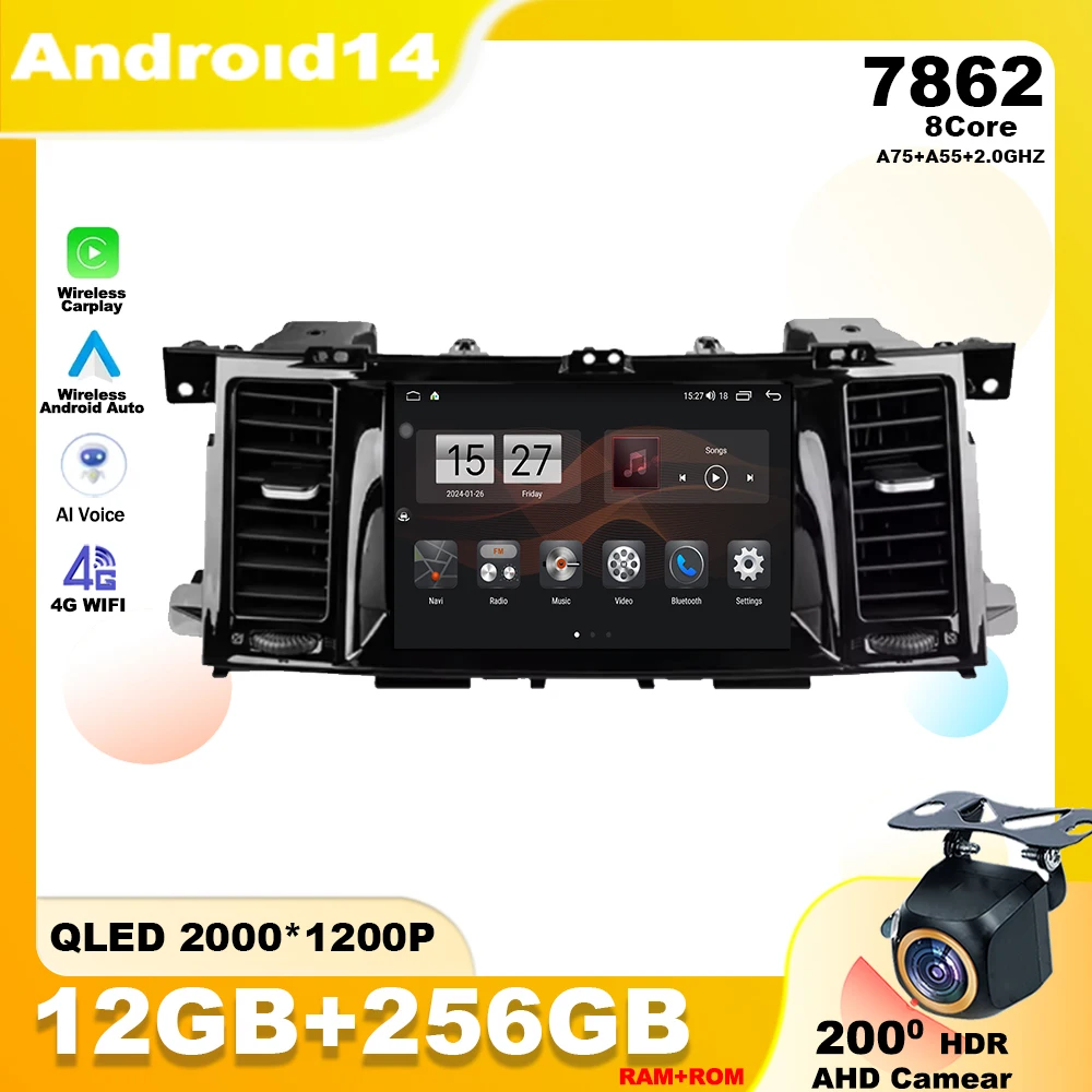 

Android 14 For Nissan Patrol Y62 2010 - 2019 Car Radio Multimedia Player Stereo Navigation GPS 4G Wireless Carplay WIFI QLED IPS