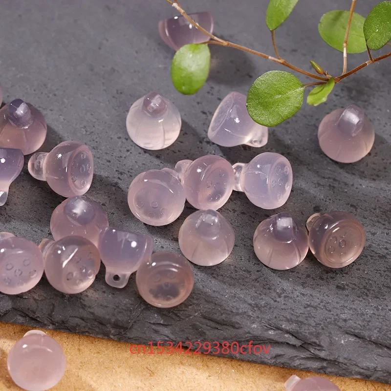 10PC Natural Agate Chalcedony 10-12mm Multi-color Beads Lotus Accessories DIY Bangle Charm Jewellery Fashion Hand-Carved Gift