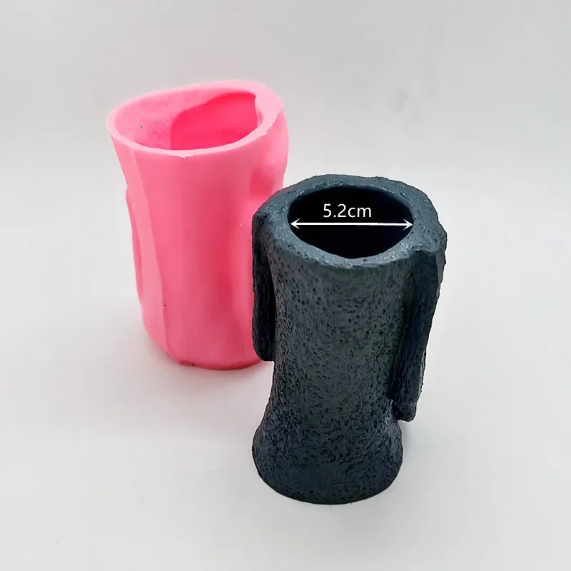 Stampo in Silicone per vaso di pietra dell\'isola di pasqua per modello di produzione di calcestruzzo in resina stampo per portapenne fai da te