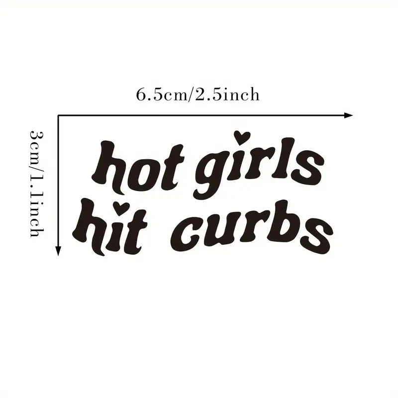 Hot Girls Hit Curbs Car Mirror decal, Vinyl Car Mirror decal, Mirror sticker, Funny Mirror decal, Cute Mirror Decal