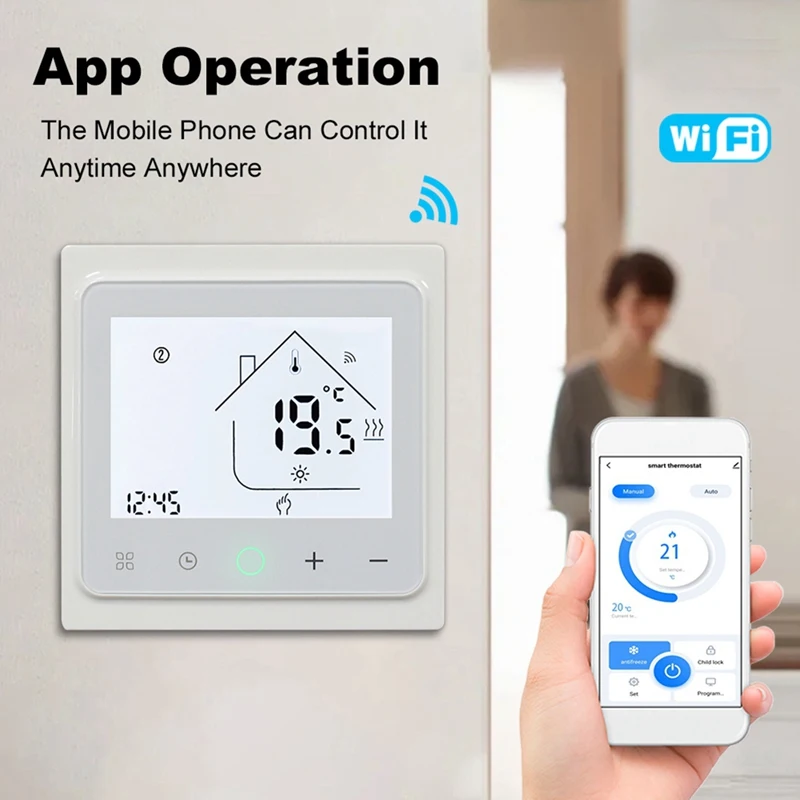 ABGR-16A tuya inteligente wifi termostato de água elétrica quente piso aquecimento água caldeira gás controlador temperatura para alexa