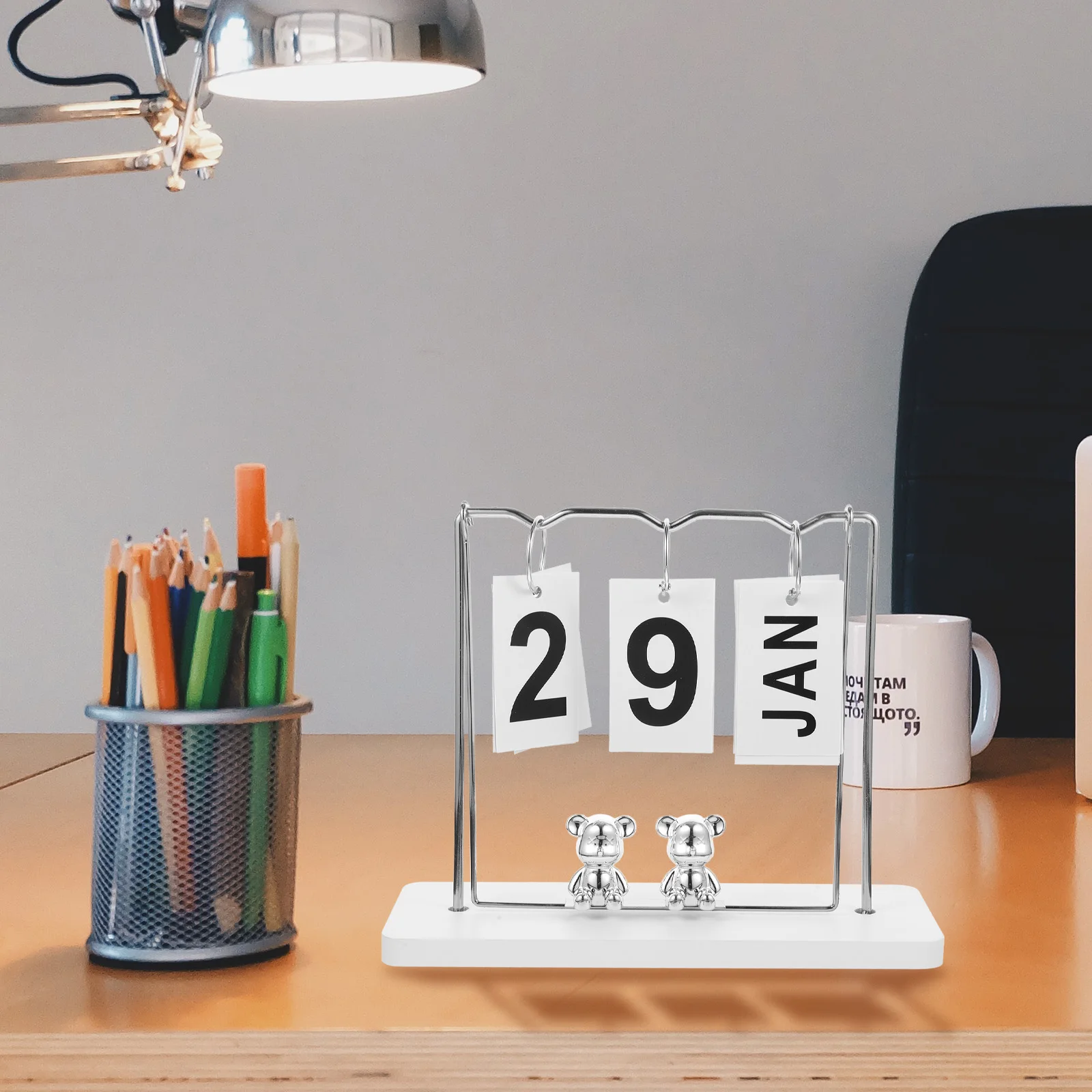 

1Pcs Wooden Desk Calendar Perpetual Calendar Table Calendar Decor Home Office Gift