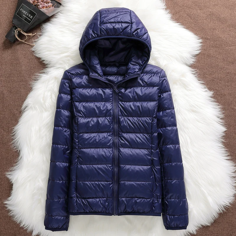 2024 New Women Thin Down Jacket White Duck Down  Jackets Autumn And Spring Warm Coats Portable Outwear