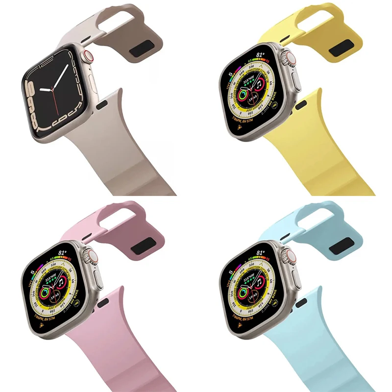 Pure Color Silicone Watchband for Apple Watch All Series Ultra SE 38 40 41mm 42 44 45 49mm iWatch Watch Strap