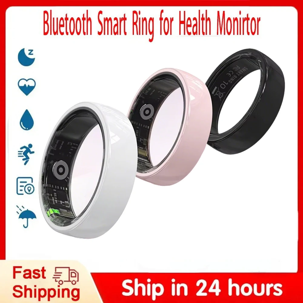 

Smart Ring with Charging Case Women Men Heart Rate Sleep Monitor Sport SmartRing 5ATM Waterproof For Xiaomi Samsung Phone