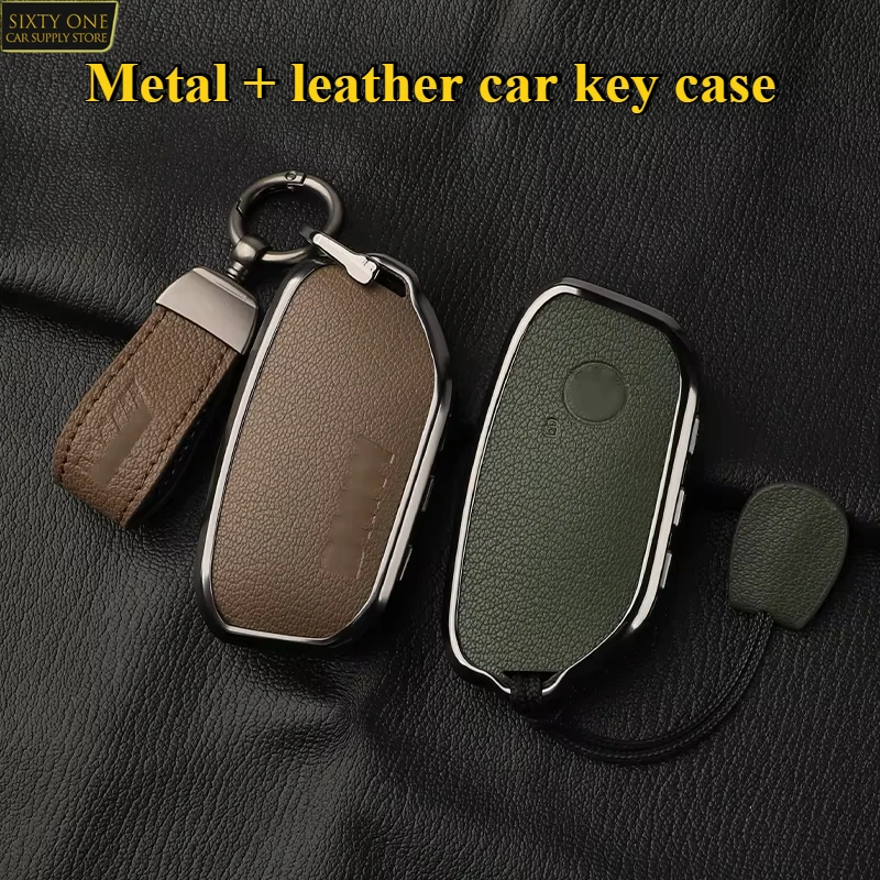 

For BMW 2023-2025 New 5/7 Series 740i 760i X1 X5 X6 X7 XM IX IX3 I5 I7 Car Accessories Key Fob Cover,Leather,Metal