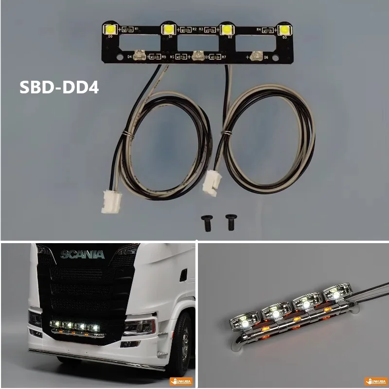 

LED Roof Spotlight PCB Light Board for 1:14 Scale Tamiya RC Truck Tipper SCANIA 6x4 770S 56368 LESU DIY