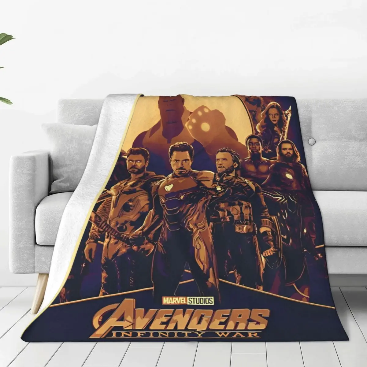 Avengers Marvel Assemble Super Soft Blanket Picnic Plush Throw Blanket Funny Bedroom Flannel Bedspread Sofa Bed Cover