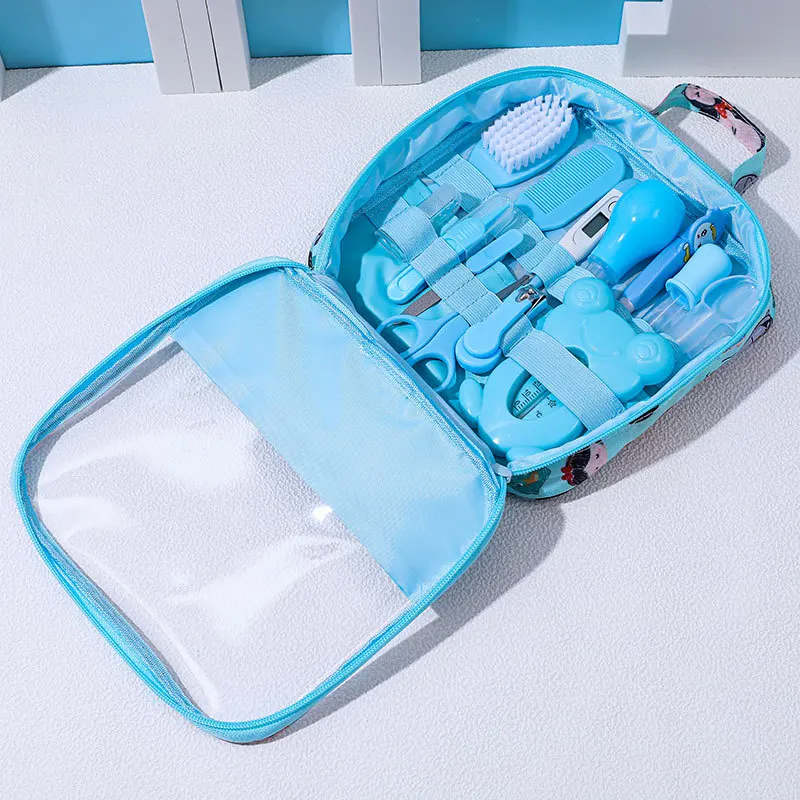 Baby Care Bag Set Baby Nasal Aspirator Nail Clipper Thermometer 13-piece Set Daily Cleaning Care Package