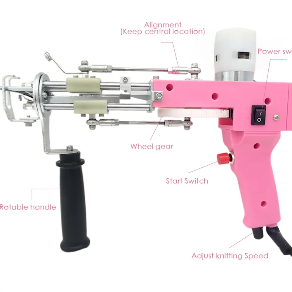 Imagem -03 - Tufting Arma Corte Pilha e Laço Pilha Tapete Elétrico Rugguns Tapete Tecelagem Máquina de Tricô para Faça Você Mesmo Tricô em