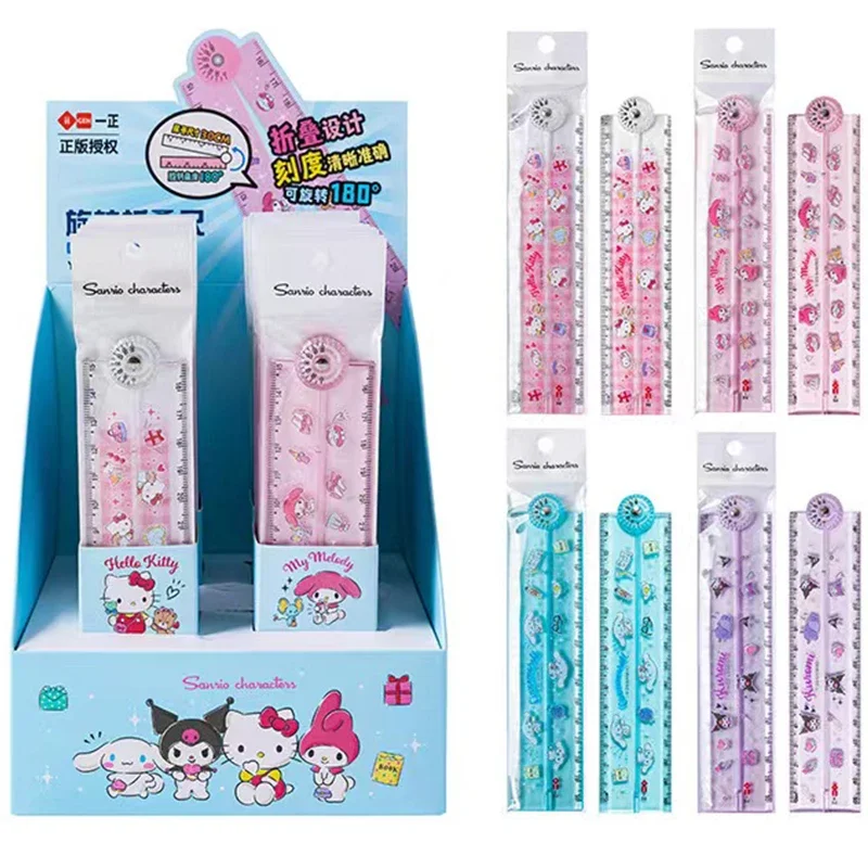 Sanrio Cute Folding Rules Multi-Functional Lengthened Cartoon Straightedge 30 Centimeter Ruler Mymelody Kuromi Cinnamoroll