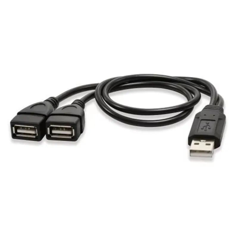 1-6pcs 1 Male to 2 Female Extension Cord  USB 2.0 Splitter Y Cable Power Adapter Converter for PC Car Data Transmission Charging