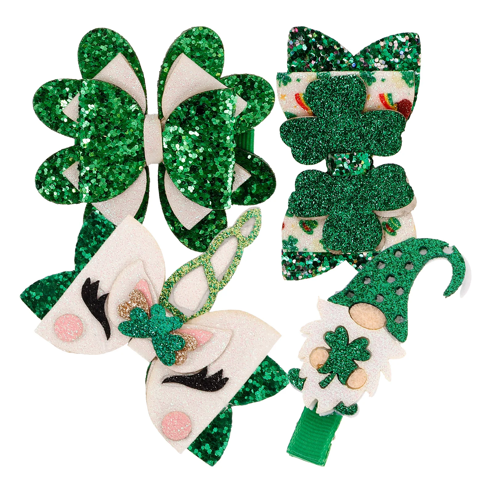 

4 Pcs Clover Hair Accessories Clips for Curly Fun Girl Children's Barrettes Girls Cute