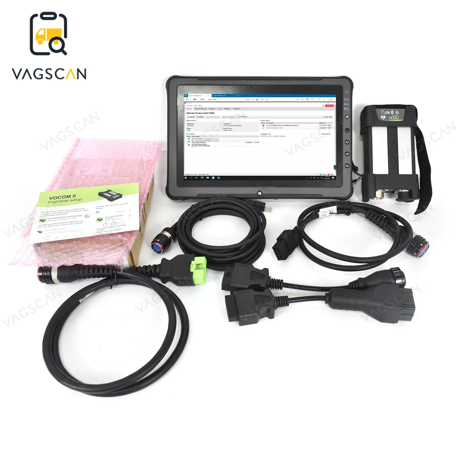 truck excavator tool for VOCOM2 VOCOM II 88894000 Genuine+V2.8.150 software+F110 Tablet toughbook heavy duty scanner diesel tool