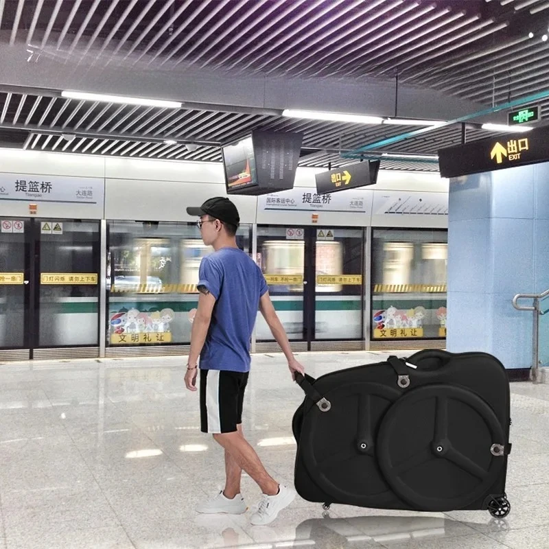 bicycle loading box hard shell check box with roller waterproof road mountain bike long-distance freight packaging