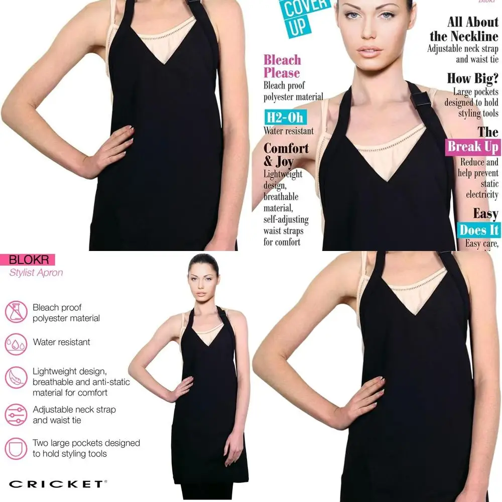 

Водонепроницаемый и устойчивый к отбеливания фартук стилиста с антистатическими, регулируемыми ремнями и карманами для использования в салоне