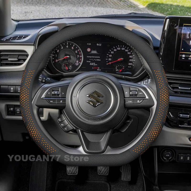 الجلود غطاء عجلة توجيه سيارة لسوزوكي سويفت 2024 2028-2022 2023 عجلة توجيه سيارة سوزوكي فرونكس 2025 اكسسوارات