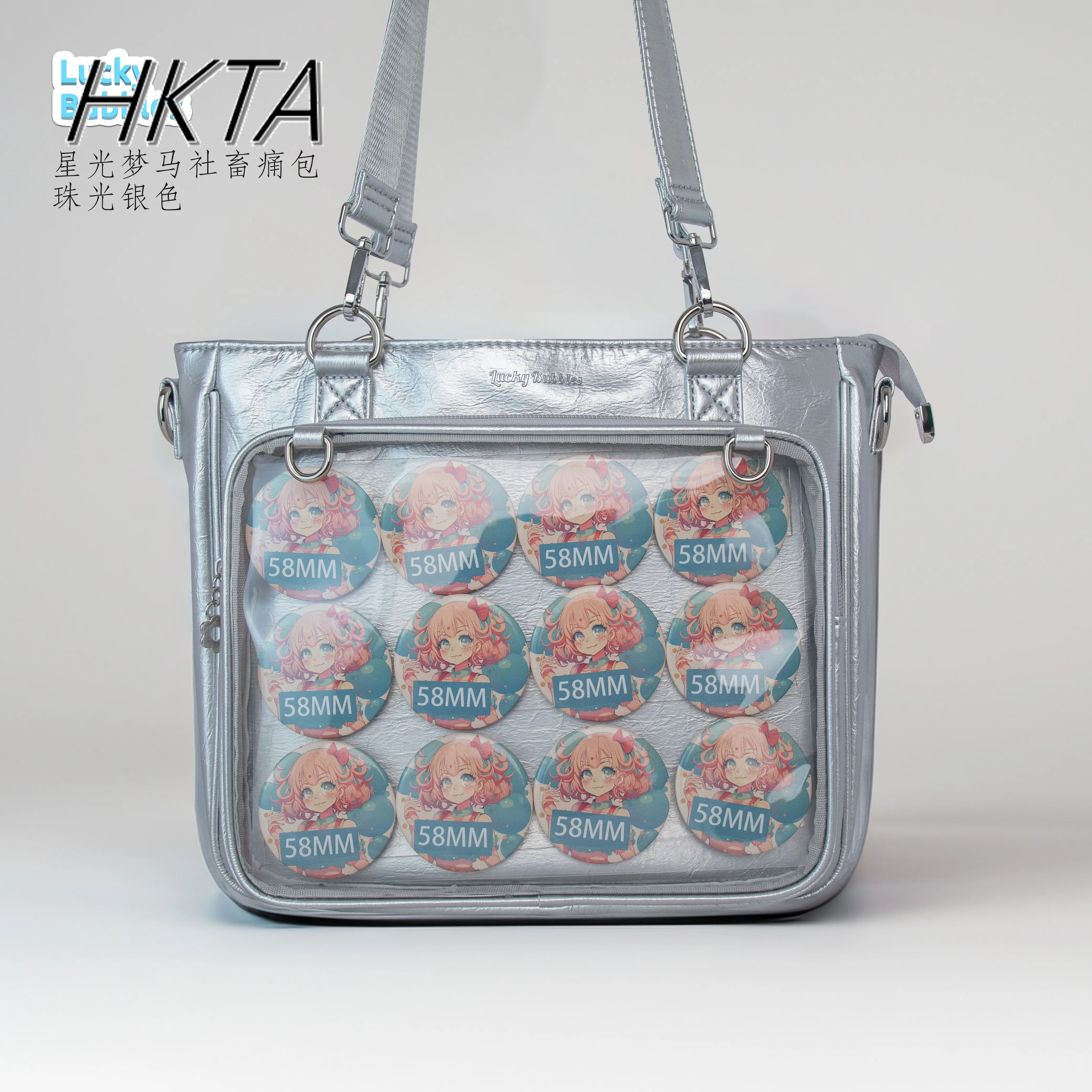 

Fashion Commuter Pain Bag Minimalist Social Animal Tote Bag PU Nylon Handbag Lucky Bubbles Men and Women's Shoulder Bag