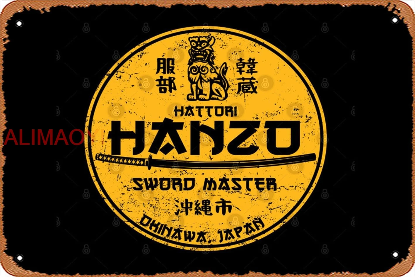 Zuhhgii Retro Tin Sign Hattori Hanzo Sword Master Vintage Funny Novelty Metal Signs Man Cave Humorous Signs Movies Music Ba nice